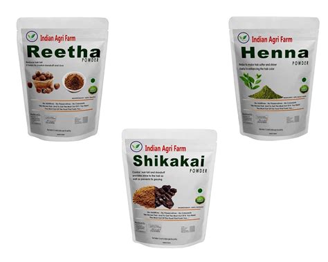 Buy Iagrifarm Reetha, Henna & Shikakai Powder - Pack of 3 (250 G Each ...