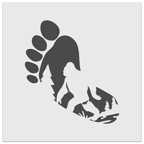 Bigfoot Sasquatch Silhouette in Footprint DIY Cookie Wall Craft Stencil ...