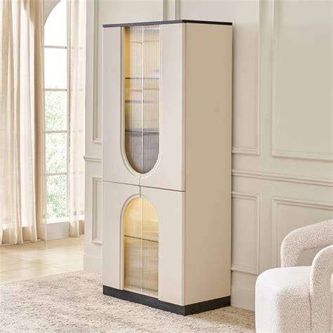 Buy Saga 4-Door Book Cabinet with Shutter - Beige from Home Centre at ...