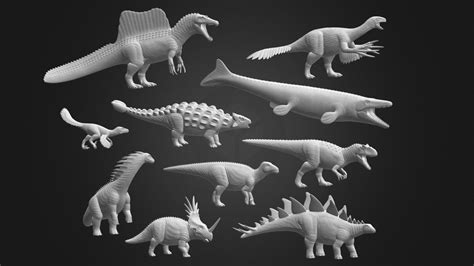Dinosaurs for 3D Printing - Dino Bundle 3 - Buy Royalty Free 3D model ...