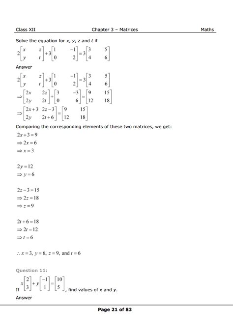 NCERT Solutions for Class 12 Maths chapter 3 - Matrices