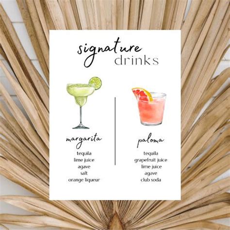 Signature Drink Sign, Signature Cocktail Sign, Wedding Drink Sign ...