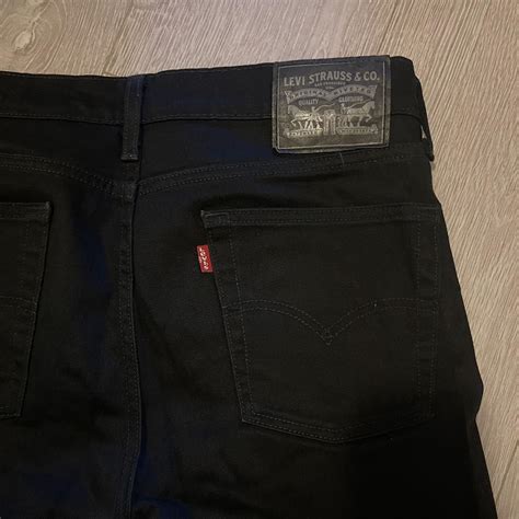LEVIS SLIM FIT JEANS BLACK Waist: 32" Length:... - Depop