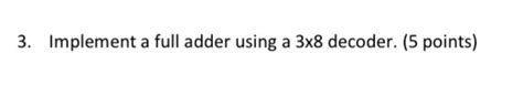 Image result for Full Adder Using 3X8 Decoder
