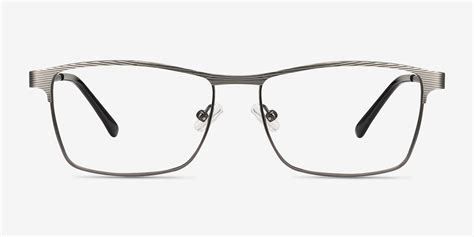 Caliber Rectangle Gunmetal Glasses for Men | Eyebuydirect