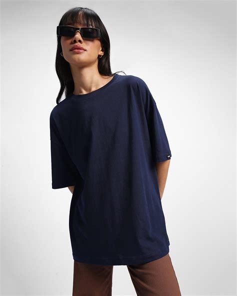Buy Women's Blue Oversized T-shirt Online at Bewakoof