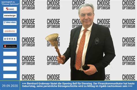 Bernhard Grabmayr läutet die Opening Bell für Dienstag #chooseoptimism ...