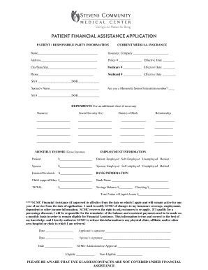 Fillable Online SCMC PATIENT FINANCIAL ASSISTANCE APPLICATION Fax Email ...