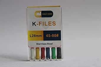 Gold Cura Dental SS Hand K Files 28mm | Stainless Steel Root Canal ...