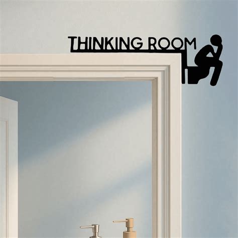 "Funny 'Thinking Room' Metal Wall Art Sign - Humorous Bathroom Decor ...