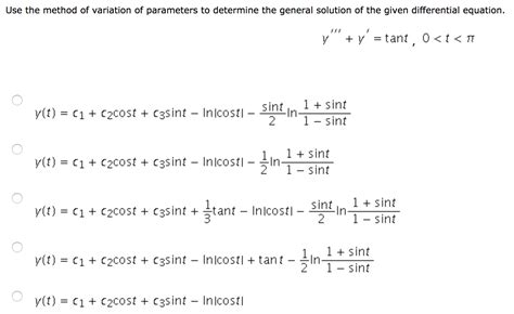Image result for Varation of Parameters Method