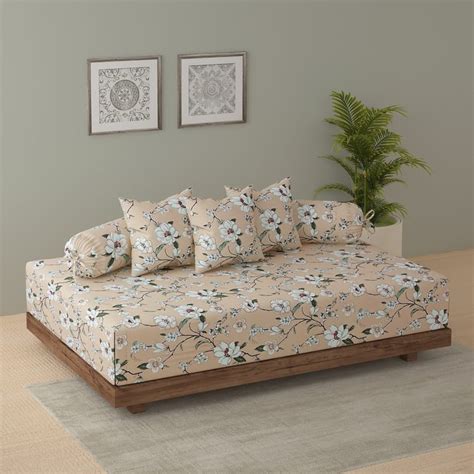 Buy SWAYAM Ananda Cotton 210TC Floral Print 6Pcs Diwan Set from Swayam ...