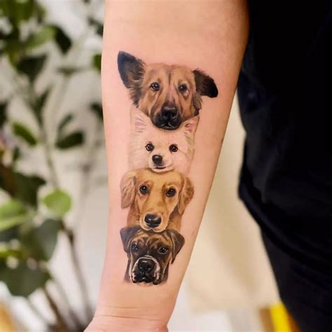Multiple dog face tattoo – Artofit