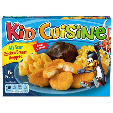 Kid Cuisine All Star Nuggets, Macaroni and Cheese, Corn & Brownie ...