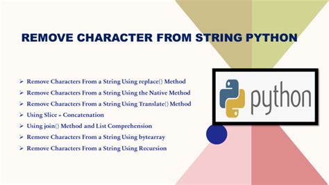 Image result for Remove Single Character From String Python