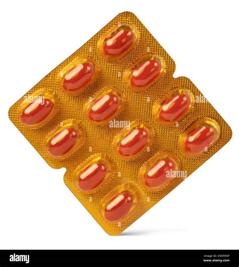 template of soft red gelatin capsules in blister pack, vitamin pills for improve iron level in ...