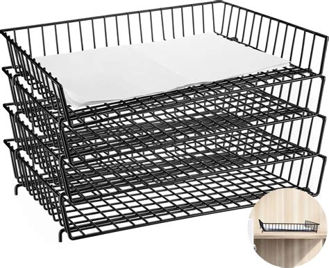 Amazon.com: Hicarer 4 Pcs Metal Paper Tray 11 x 17 Inch Iron Wire Grid ...