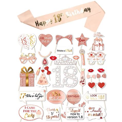 Photo Booth Props Bestzy 35 Pieces Birthday Photo Booth Props ...