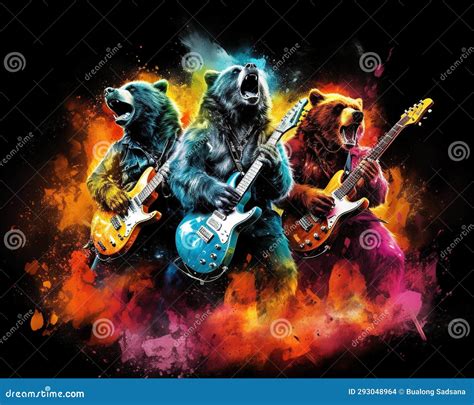 The Bears are Playing in a Band. Stock Illustration - Illustration of ...