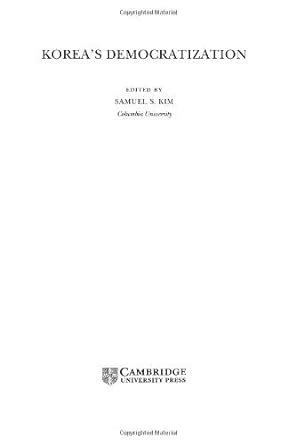 Korea's Democratization eBook : Kim, Samuel S.: Amazon.in: Kindle Store