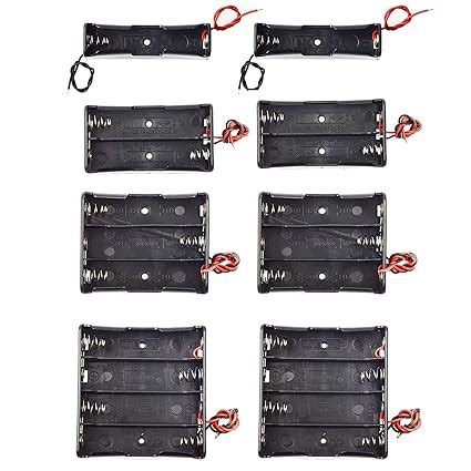 QTEATAK 8 Pack 18650 Battery Holder Bundle with Wire 1 18650 Battery ...