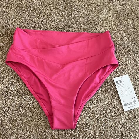 NWT hot pink athlete high rise swim suit bottoms -... | Depop