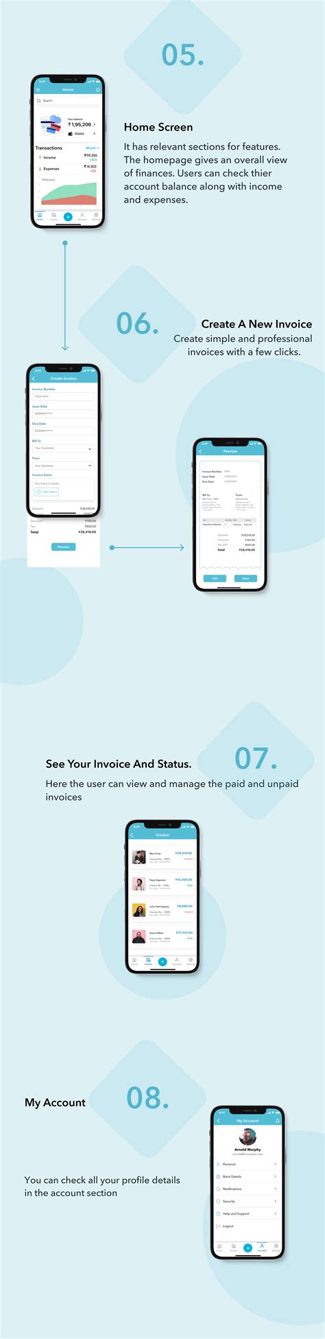 Image result for Invoice Generator Mobile Application Design