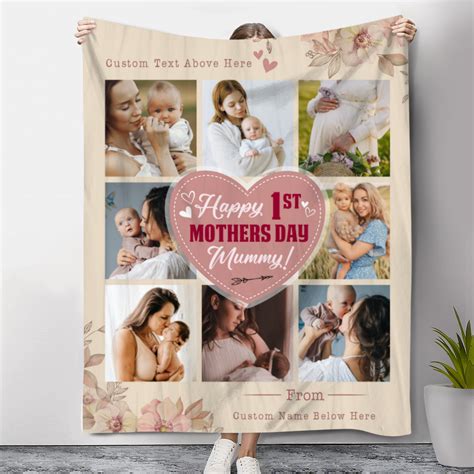 Happy 1st Mothers Day Blanket, Personalized First Mothers Day For ...