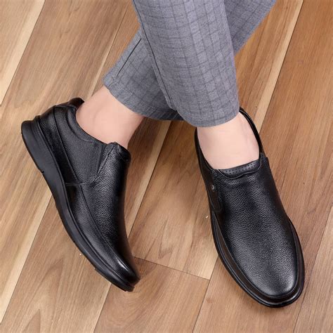 Bacca Bucci Men's Grain Milled Leather Slip-ons Formal Office Shoes