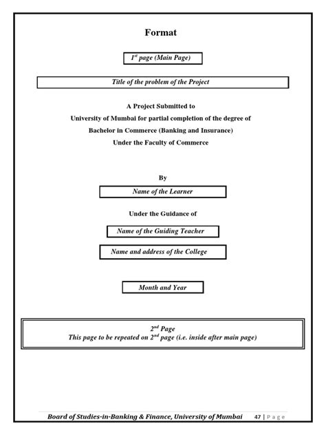Image result for Sample Format for Project Work
