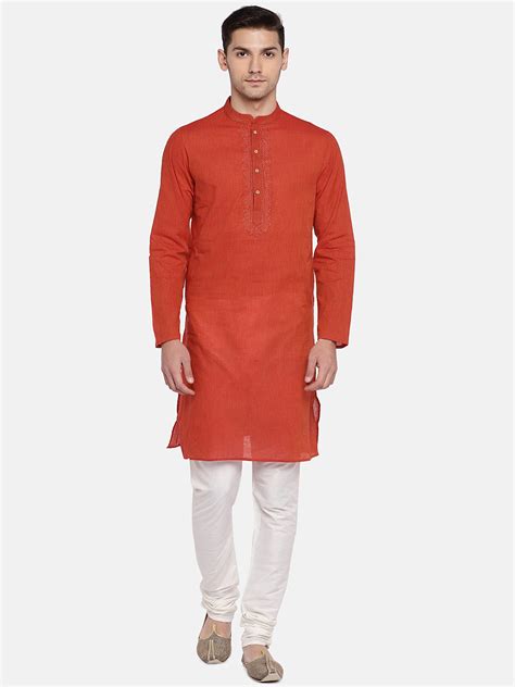 Buy Now,Men Straight Full Sleeve Red Kurta
