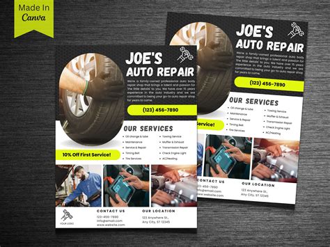 Auto Body Flyer, DIY Flyer Template Design, Car Repair Flyer, Auto ...