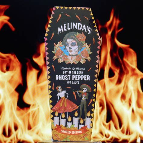 Melinda's Day Of The Dead Ghost Pepper Hot Sauce with Coffin – The ...