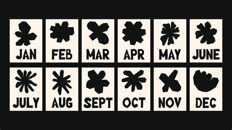 art calendar in colorful naive and hippie style, hand drawn botanical ...