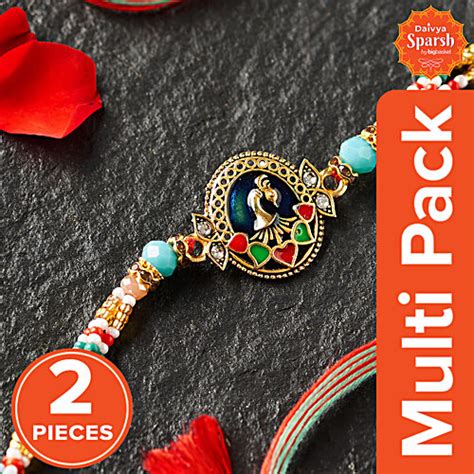 Buy Daivya Sparsh by bigbasket Peacock Aura Pendant Rakhi Online at ...