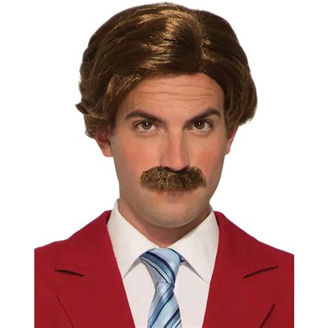 Anchorman Ron Burgundy Wig and Mustache - Spirithalloween.com