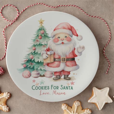 Personalized Santa Cookie Plate Christmas Keepsake, Cookies for Santa ...
