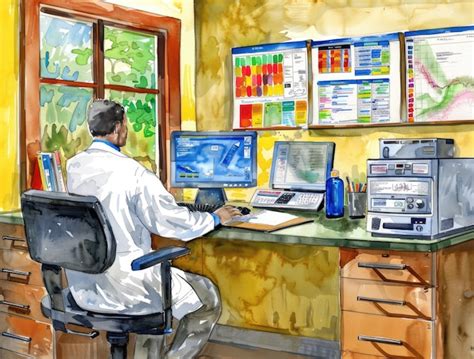 Watercolor hospital health care illustration | AI-generated image