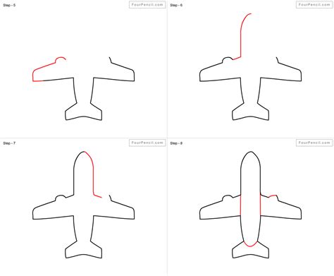 How to draw simple airplane step by step - nomsusa