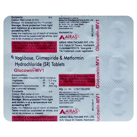 Glucowin-MV1 Tablet | Uses, Side Effects, Price | Apollo Pharmacy
