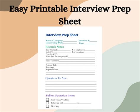Interview Preparation Worksheet 的图像结果