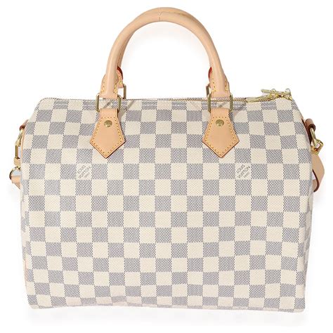 Louis Vuitton Lona Damier Azur Bandouliere Speedy 30 Blanco ref.683486 ...