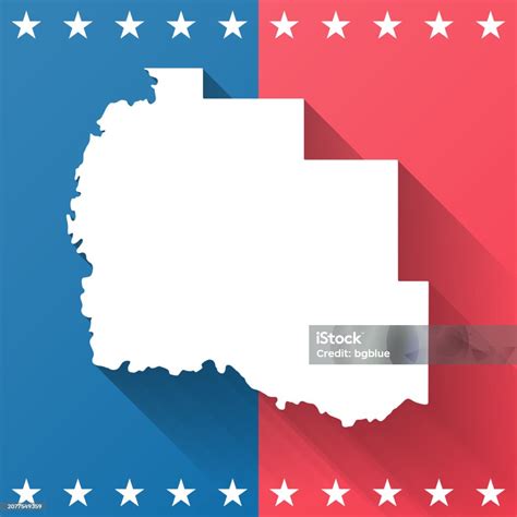 Tillman County Oklahoma Map On Blue And Red Background Stock ...