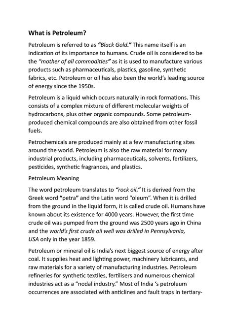 Petroleum chemistry - What is Petroleum? Petroleum is referred to as ...