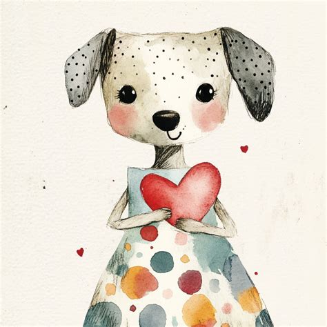 Valentine Female Dog Art Sketch Free Stock Photo - Public Domain Pictures