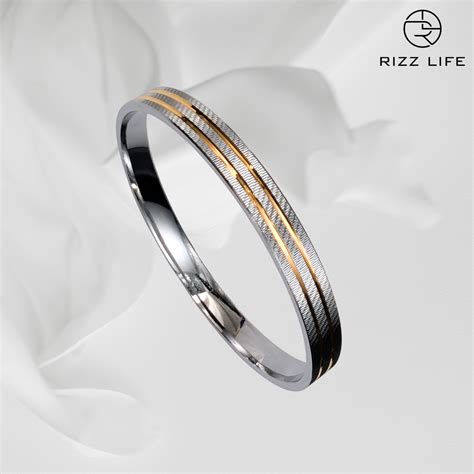 Men's Silver Kada with Golden Edge – Rizz Life