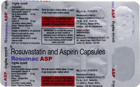 Rosumac Asp 10/75 Strip Of 10 Capsules: Uses, Side Effects, Price ...
