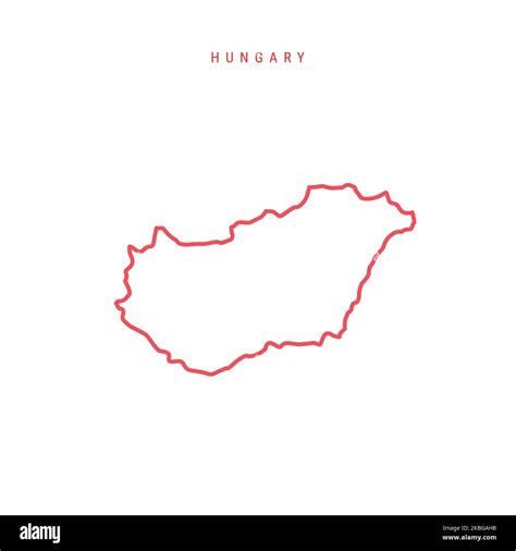 Hungary outline map. Hungarian red border. Country name. illustration ...