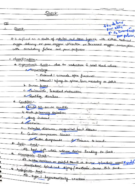 GS Shock and Blood Transfusion - Surgery Lecture Notes - Studocu
