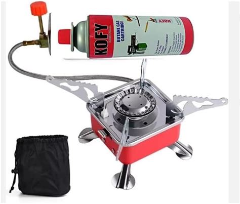Portable Gas Stove Square-Shaped Gas Butane Burner Camping Stove ...